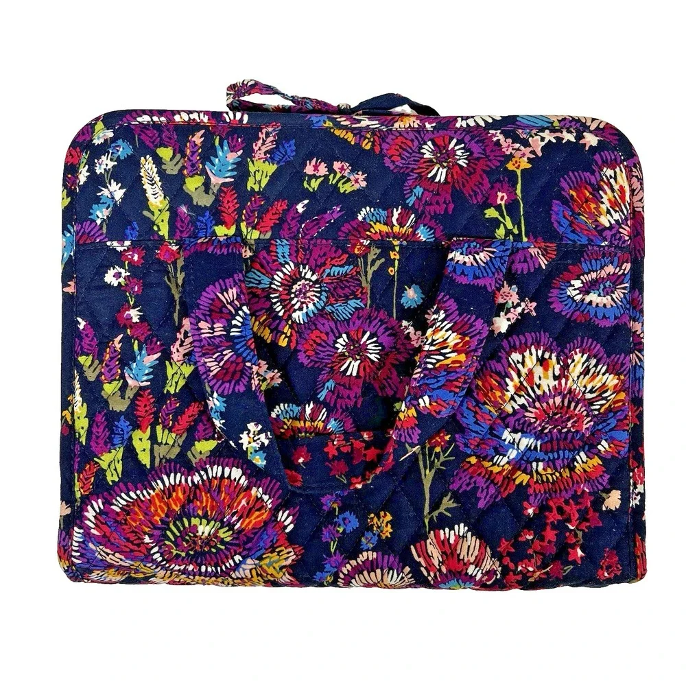 Vera Bradley Hanging‎ Cosmetic Organizer Midnight Wildflowers Quilted Cotton